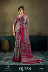Queen By Rajtex Modal Satin Ajrakh Print Sarees